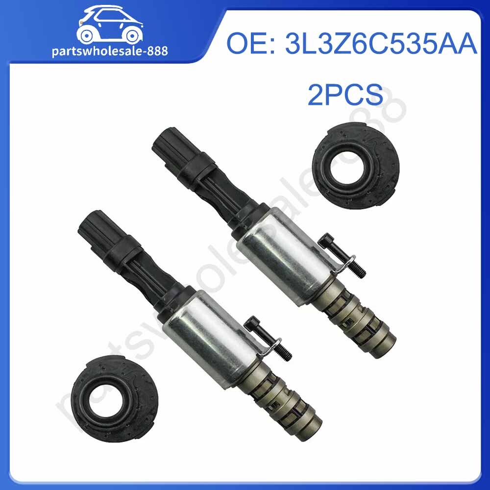 2-pack VCT control solenoid valve and cap sealing gasket for Ford 5.4L 3L3Z6C535AA