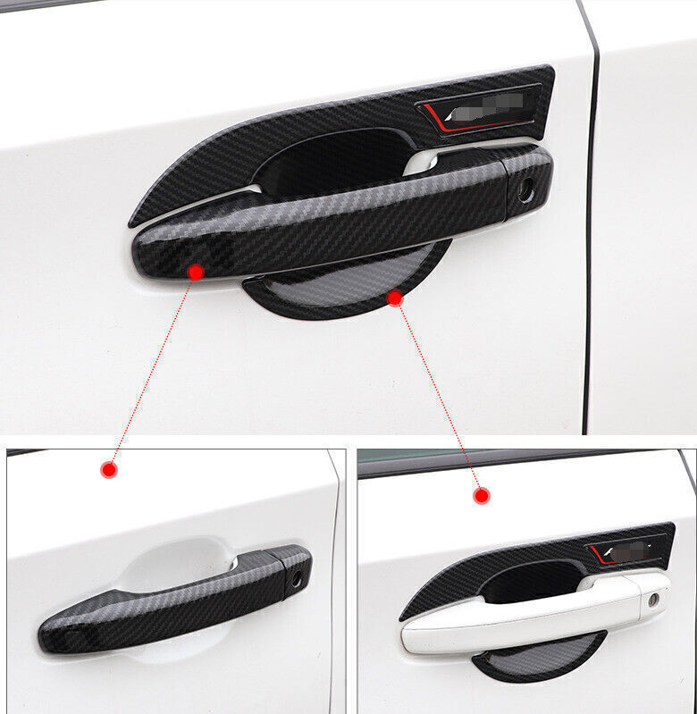 for Honda Accord 18-22 12P Carbon Fiber Side Door Handle Bowl Molding Cover Trim