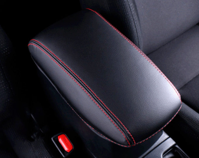 for Toyota for Corolla 14-19 BlackRed PU Leather Console Armrest Box Cover Trim 1P