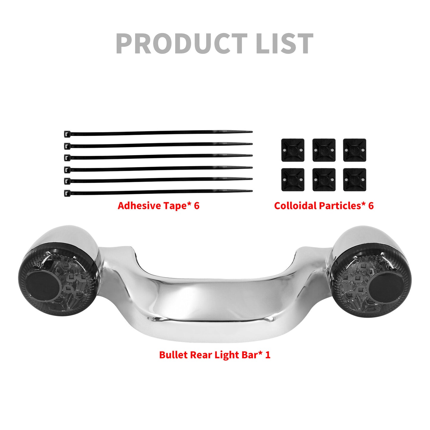 Chrome Rear Turn Signal Smoke Lens LED Light Bar for Harley Street Glide 10-2023