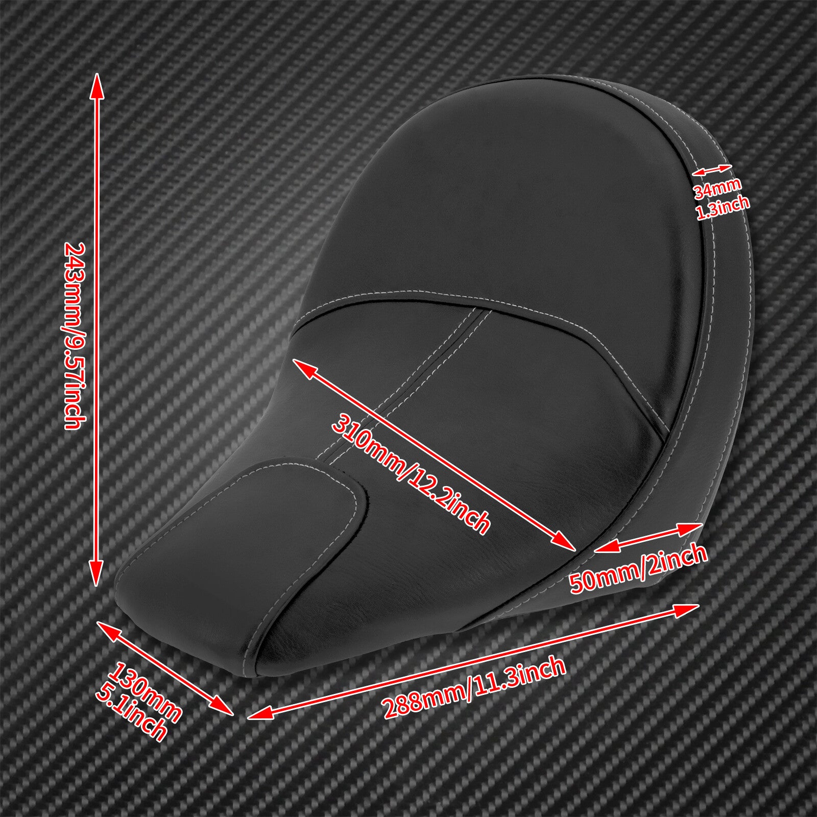 Black Front Driver Solo for Seat Pillion Pad Fit For Indian Scout Sixty 2015-2020