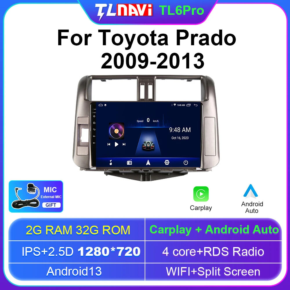 for Toyota for LAND CRUISER PRADO J150 Android Car Radio 2009-2013 GPS Screen 2G+32G