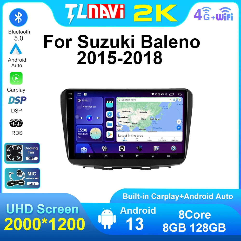 for Suzuki Baleno 2015-2018 Carplay Car Radio Stereo GPS Navi Multimedia Screen