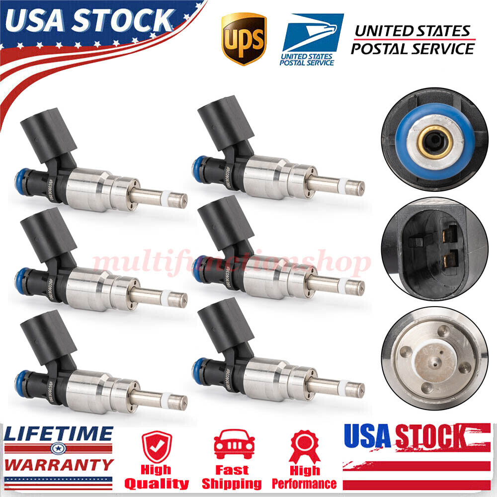 6PCS Fuel Injectors for Audi Q5 for A4 for A5 for A6 2.0 2.8L 3.0L 3.2L 2008-2012 06E906036F