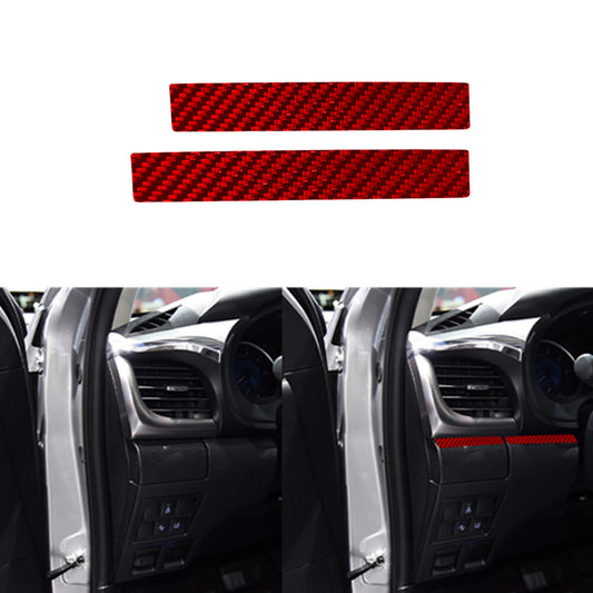 Red Carbon Fiber Below Of Driver Side Vent Cover Trim for Toyota Hilux 2015-2021