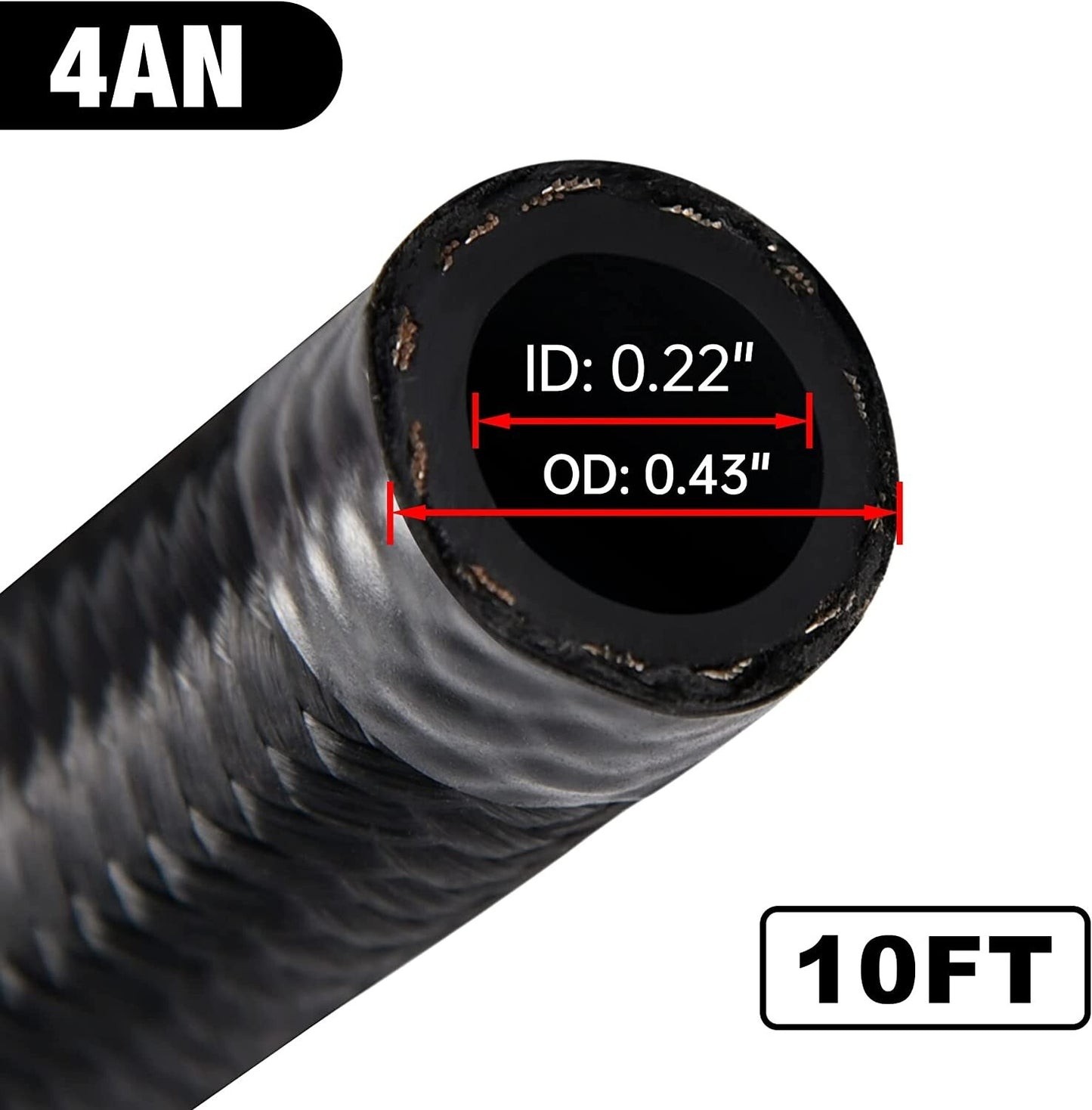 AN4-4AN AN-4 Accessories - Steel Nylon Braided Oil Fuel Line Rotary Hose End Adapter
