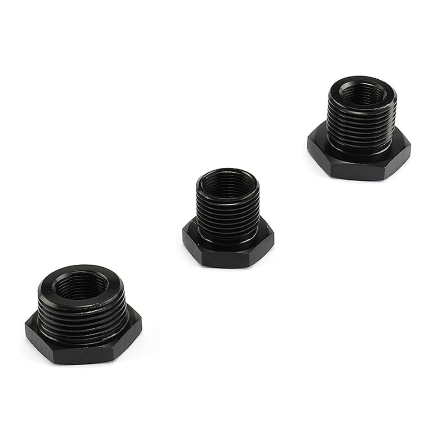 3Pcs Aluminium 1/2-28 To 3/4-16, 13/16-16, 3/4 Oil Filter Thread Adapter