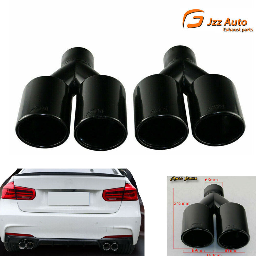2PCS Exhaust Muffler Tip for BMW Universal M Performance Stainless Steel Black