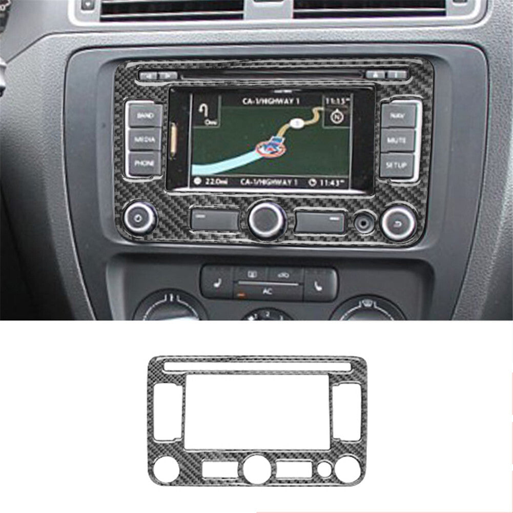 Carbon Fiber Radio With Navigation Cover Trim for Volkswagen for Jetta Sedan Type C