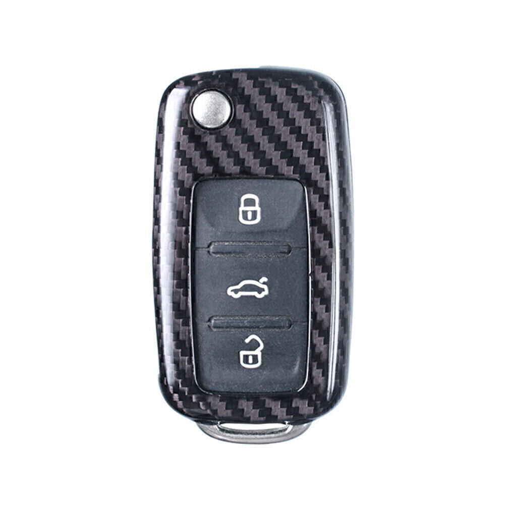 Car Remote Key Fob Cover Case Carbon Silver Black Fit for VW for Golf R32 for Jetta Rabbit