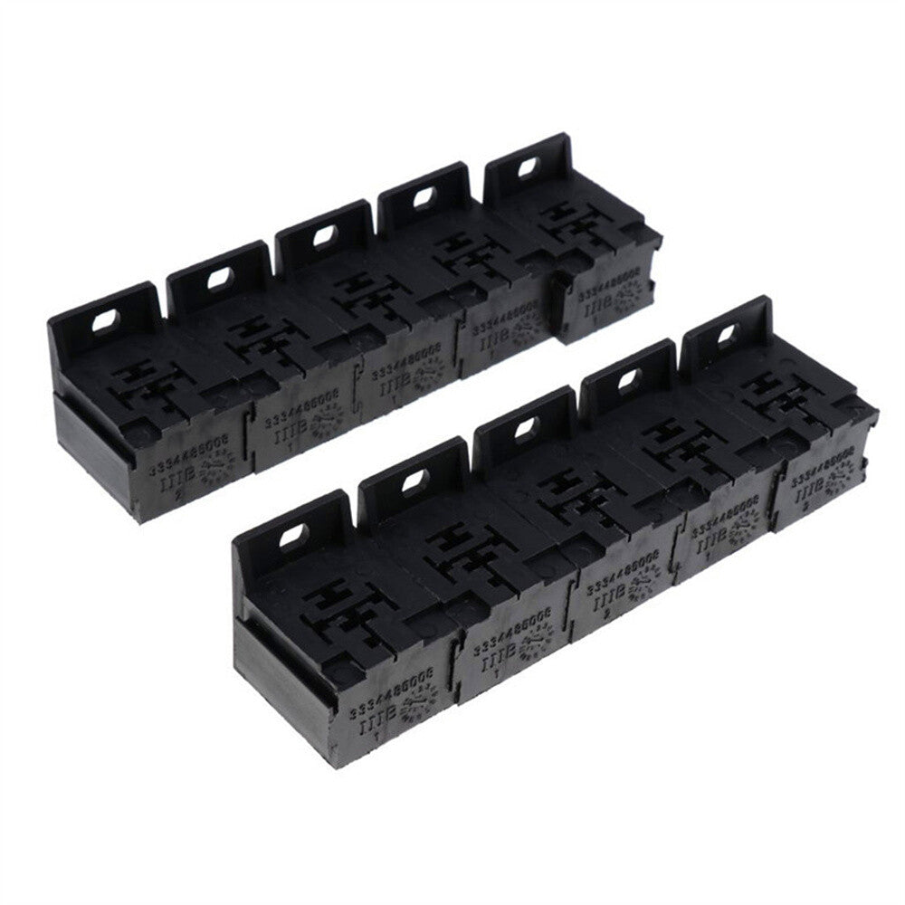 10PCS 5 Pin Relay Sockets Connector Holder With 50pcs 6.3mm Terminals 30A-80A