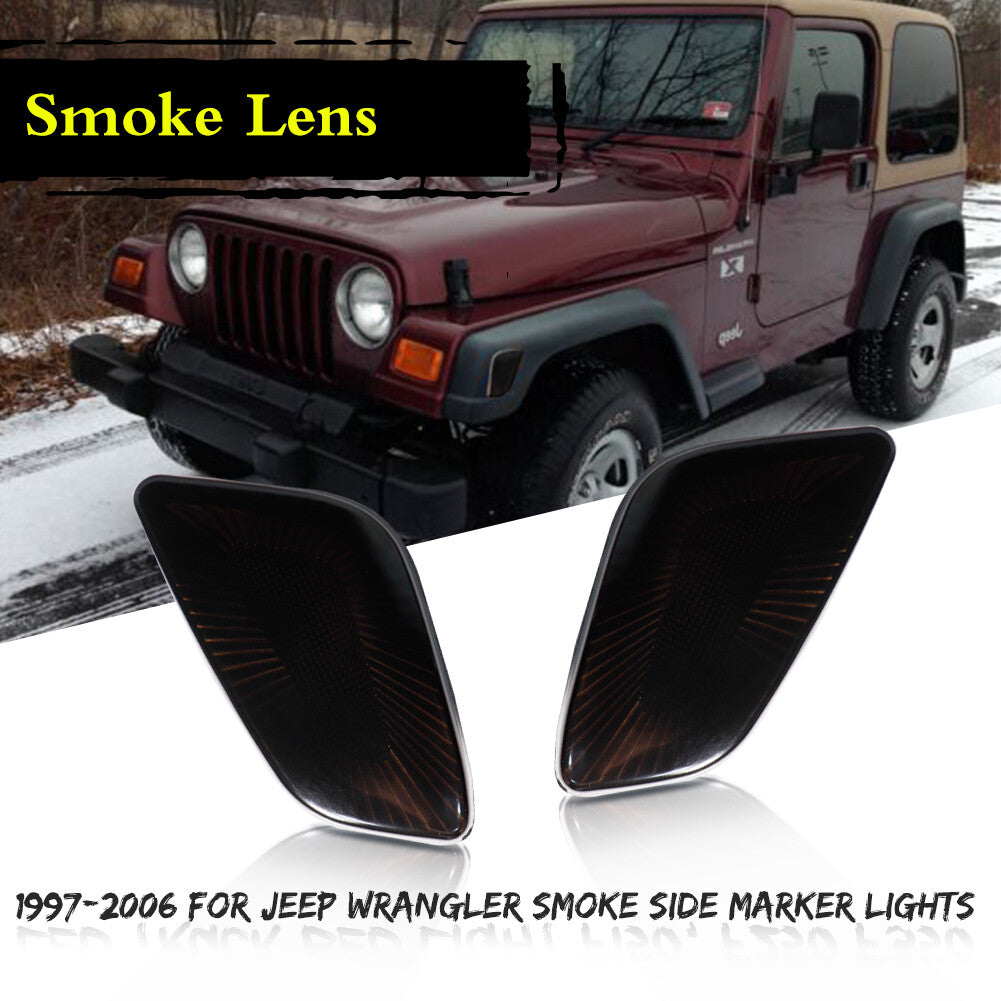 Smoked front fender side marker light kit for 1997-2006 for Jeep for Wrangler TJ