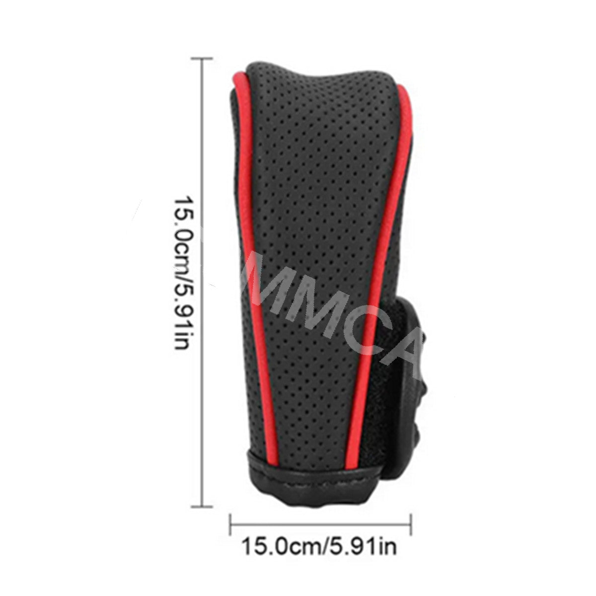 Black Leather Red Stitch Auto Gear Shift Knob Shifter Cover Interior Accessories