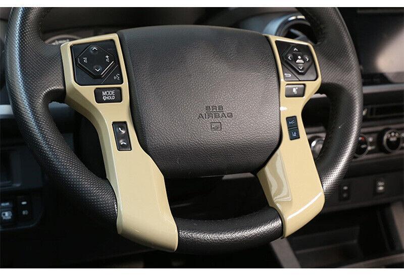 Bright Gray Steering Wheel Button Cover Trim 2PCS for Toyota Tundra 2014-2021