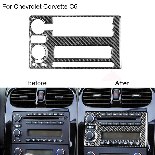 Fit for Chevrolet for Corvette C6 Carbon Fiber Radio Player Panel Cover Trim Type B