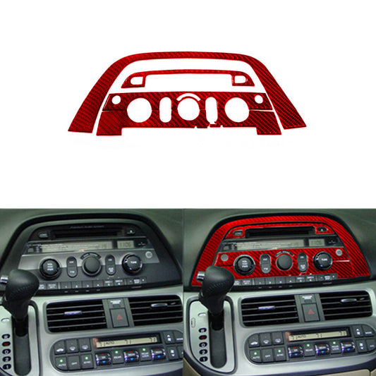 5X Red Carbon Fiber Console CD Radio Panel Cover Trim for Honda Odyssey 2005-10
