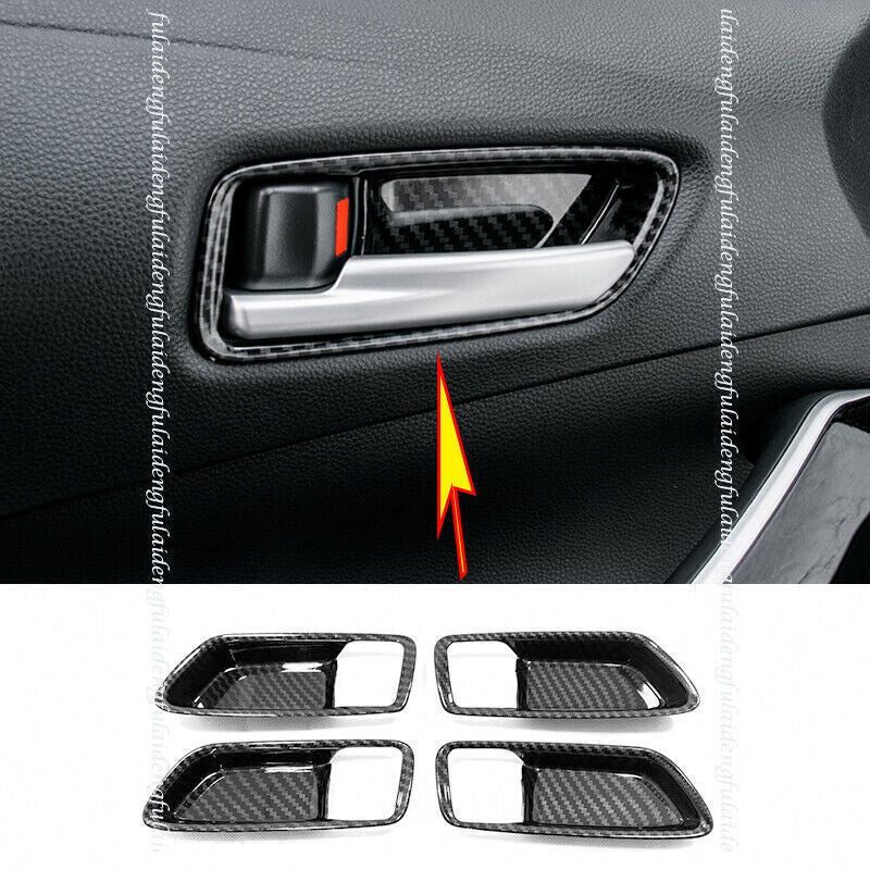 for Toyota for Corolla 2019-23 Carbon Fiber Inner Door Handle Bowl frame Cover Trim
