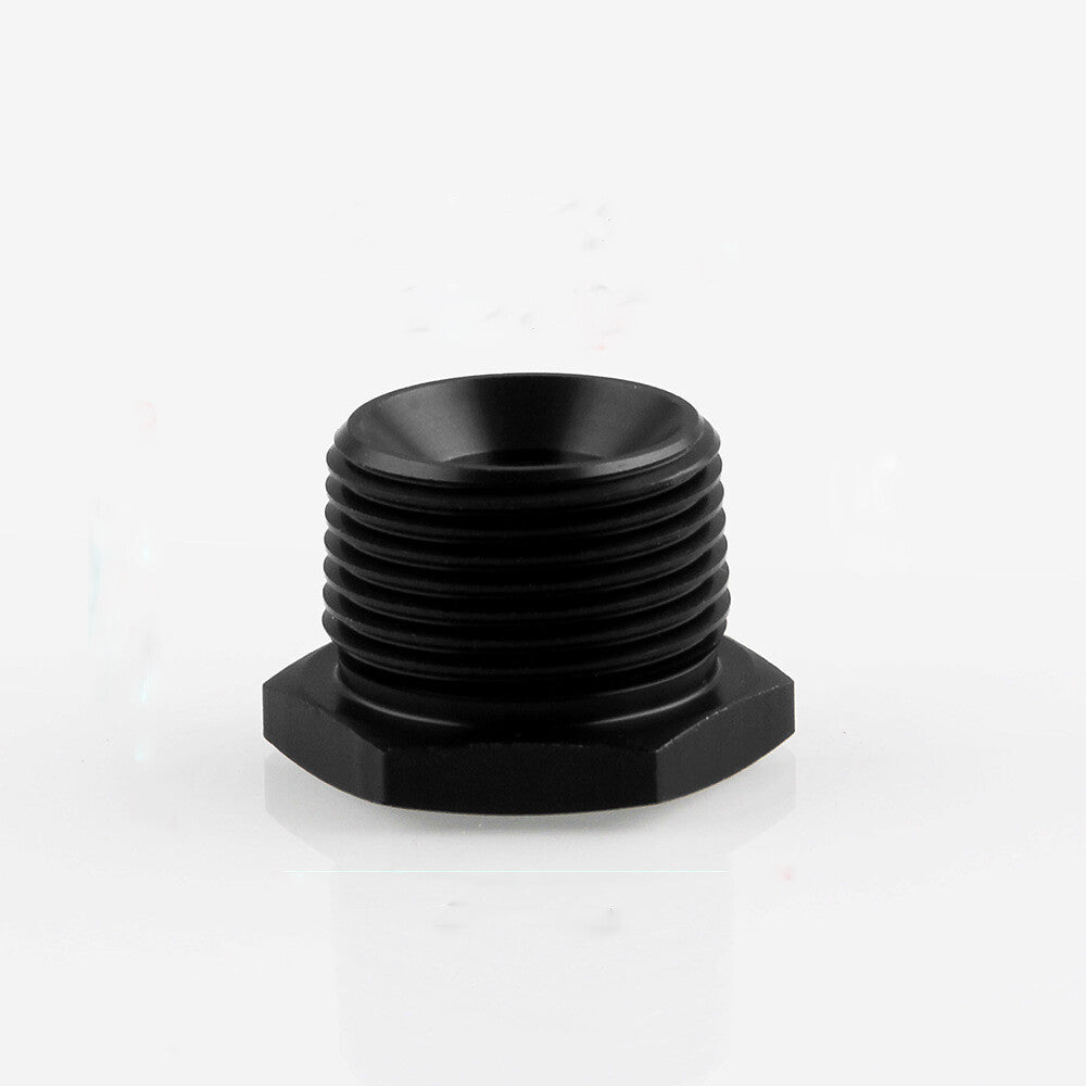 1/2-28 to 3/4 NPT Automotive Threaded Oil Filter Adapter Anodized Aluminum Black