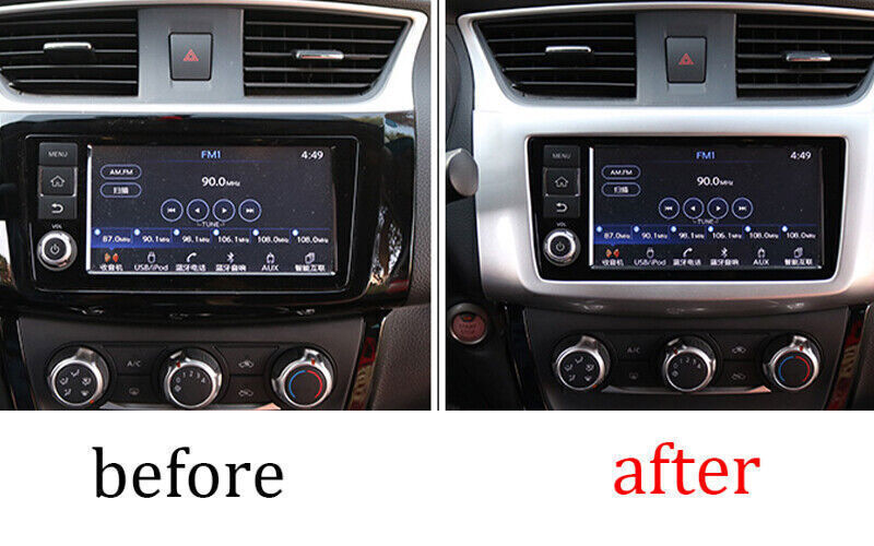 Console CD Switch Control Panel for Nissan Sentra Sylphy 13-2019 Matte Silver