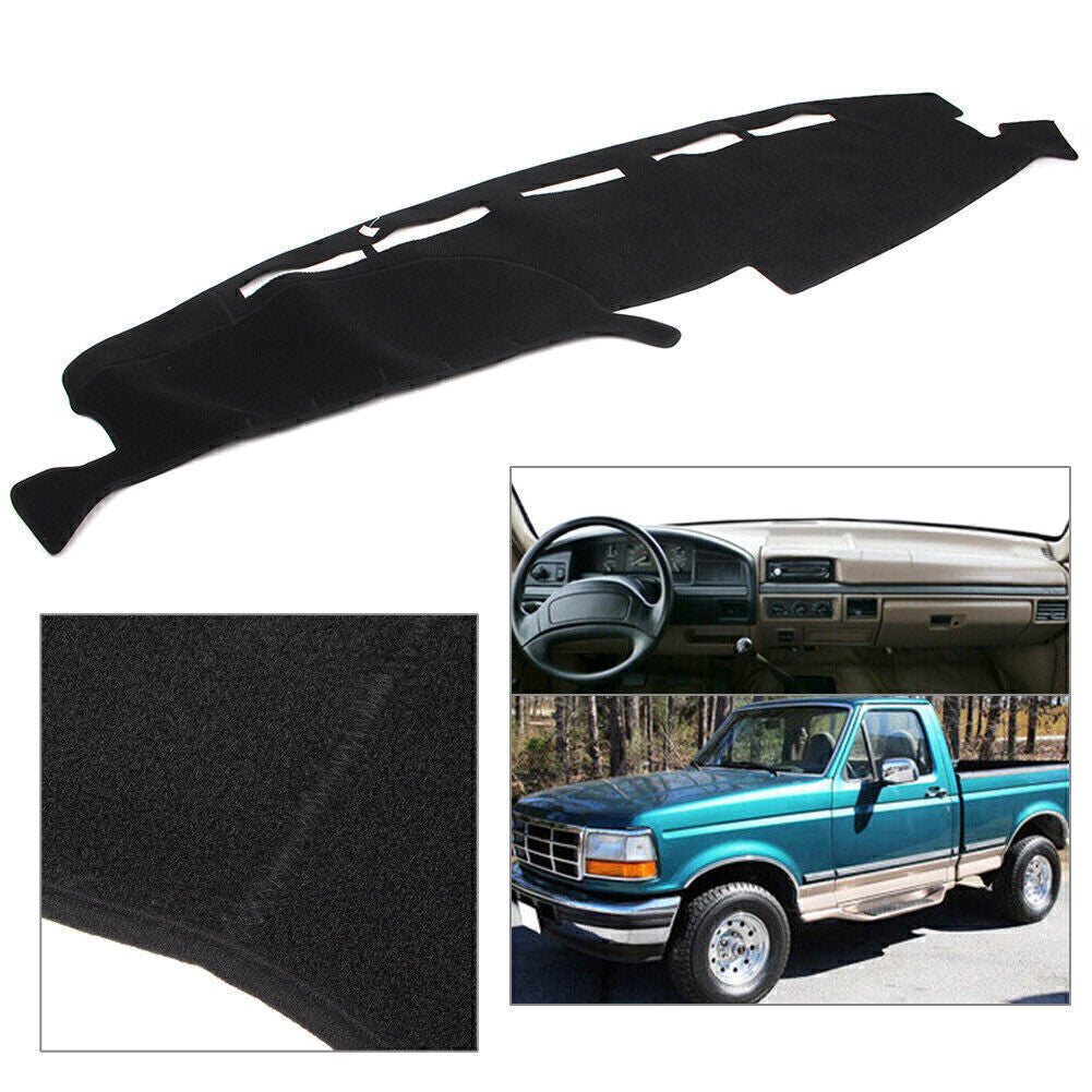 Dash Mat Dashboard Cover Dashmat for Ford F150 F250 F350 F450 1992-1996 Black