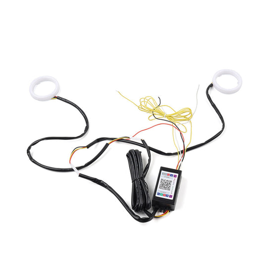 Phone Control Angel Eye Lights Halo Ring Headlight DRL Retrofit RGB