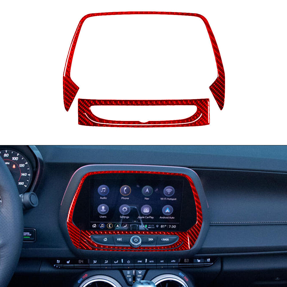 8 Touch Screen Display Navigation Trim Cover for Chevrolet Camaro 2016-2018 Red