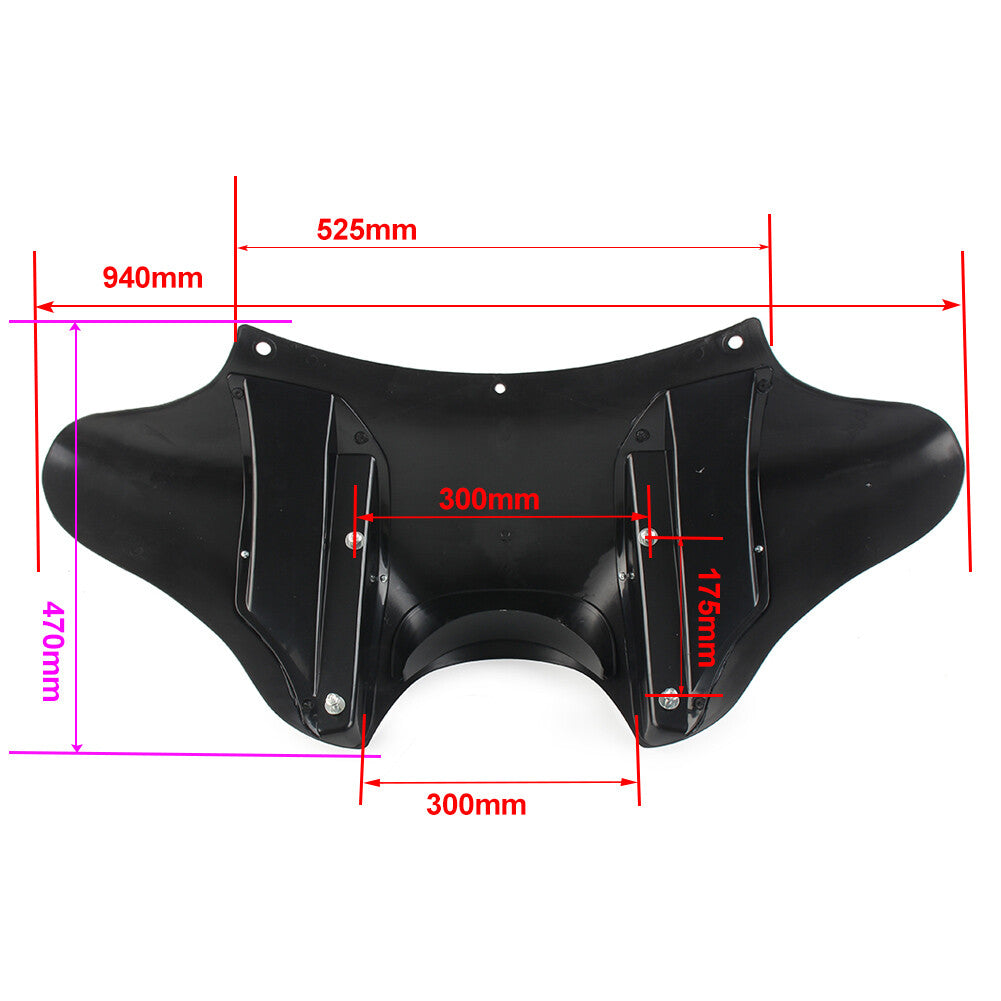 1x Fit for Harley-Davidson Road King Softail Fatboy Front Outer Batwing Fairing Cowl