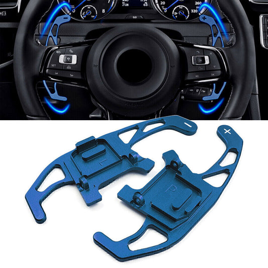 2xSteering Wheel Shift Shifter Paddle Fit for VW for GOLF R GTD GTE MK7 2013-18 Blue