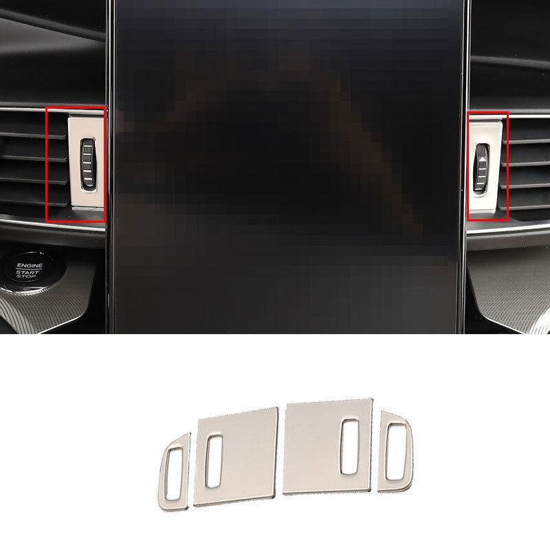 Console LR Air Outlet Vent Trim Fit for Ford Explorer 2020-2022 Silver Steel