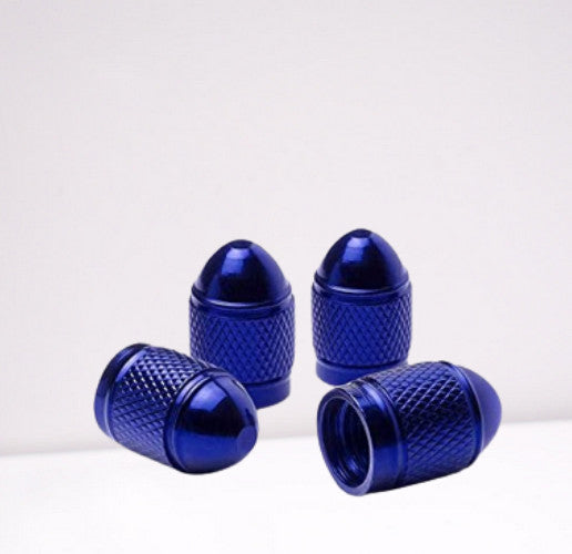 4-Piece Blue Bullet Car Tire Valve Cover Stem Cover Air Valve Dust Cover for Jeep