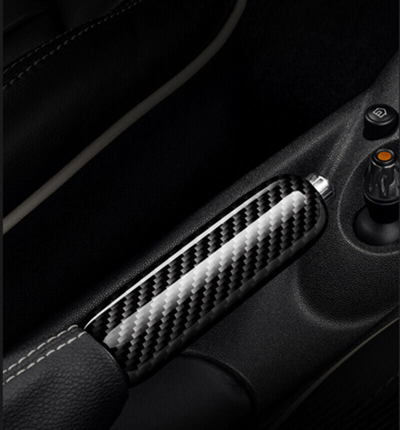 Real Carbon Fiber Car Handle Hand Brake Cover Trim for Mini Cooper R55 R56 R57
