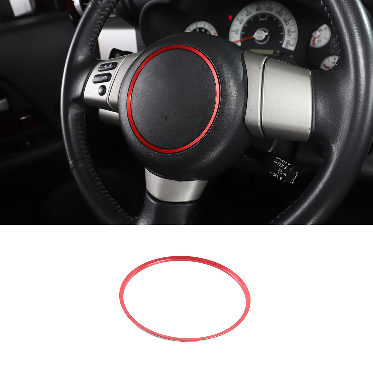 Black leather hooded mask with sandstone block trim for Toyota FJ Cruiser 2007 - 2021