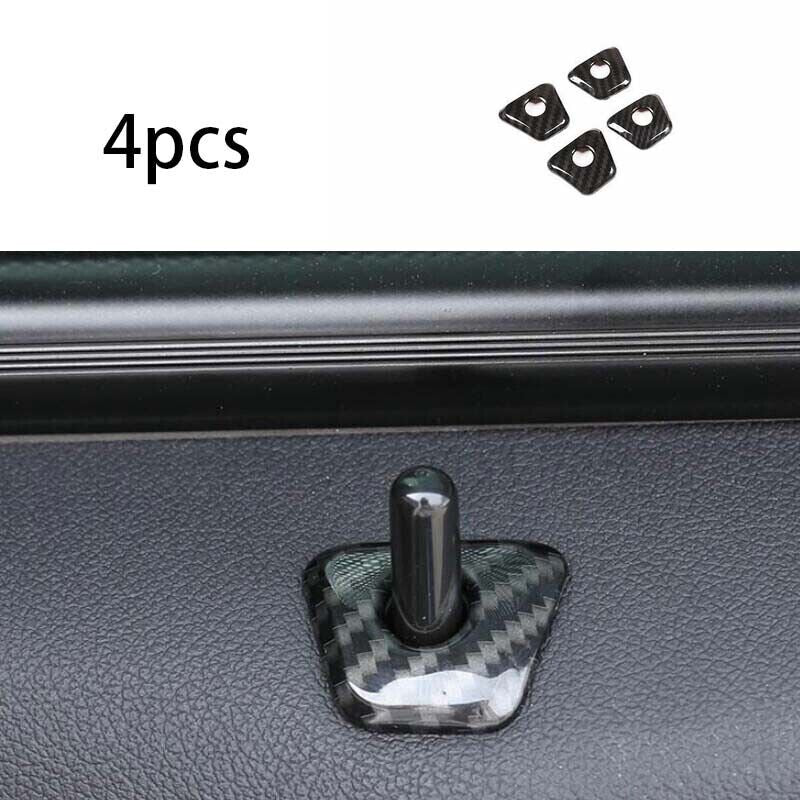 ABS for BMW 5 Series 2018-2022 Inner Door Bolt Lock Down Ring Trim Carbon Fiber