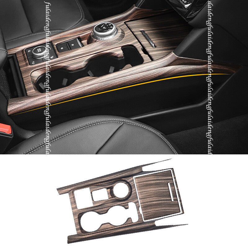 Peach Wood Grain Middle Console Gear Shift Panel Trim for Ford Explorer 2020-22