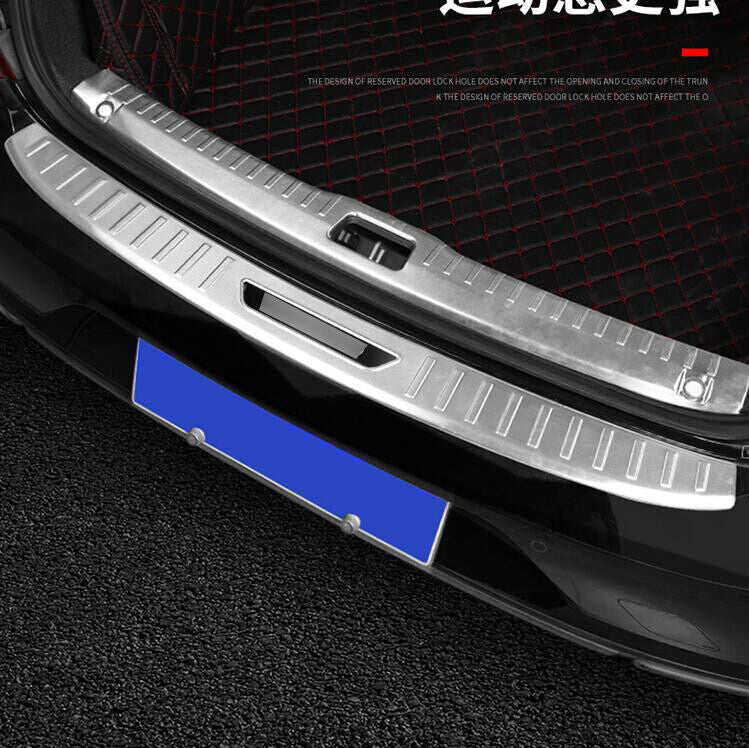 for Volvo S90 17-20 Silver InnerOuter Rear Bumper Protector Sill Plate Cover 2x