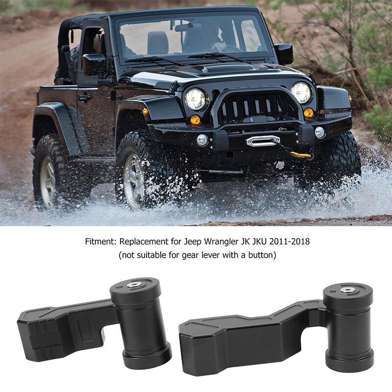 2pc Black Car Gear Shift Lever Knob Cover Kit for Jeep for Wrangler JK JKU 2011-2018