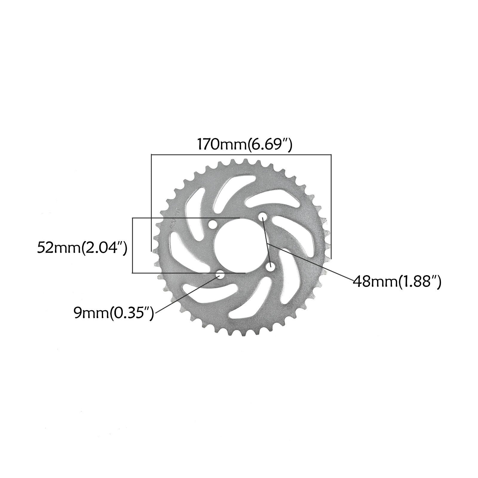 41T 52mm sprocket for 420 chain for Thumpstar Taotao 110cc 125cc Dirt Pit bicycles