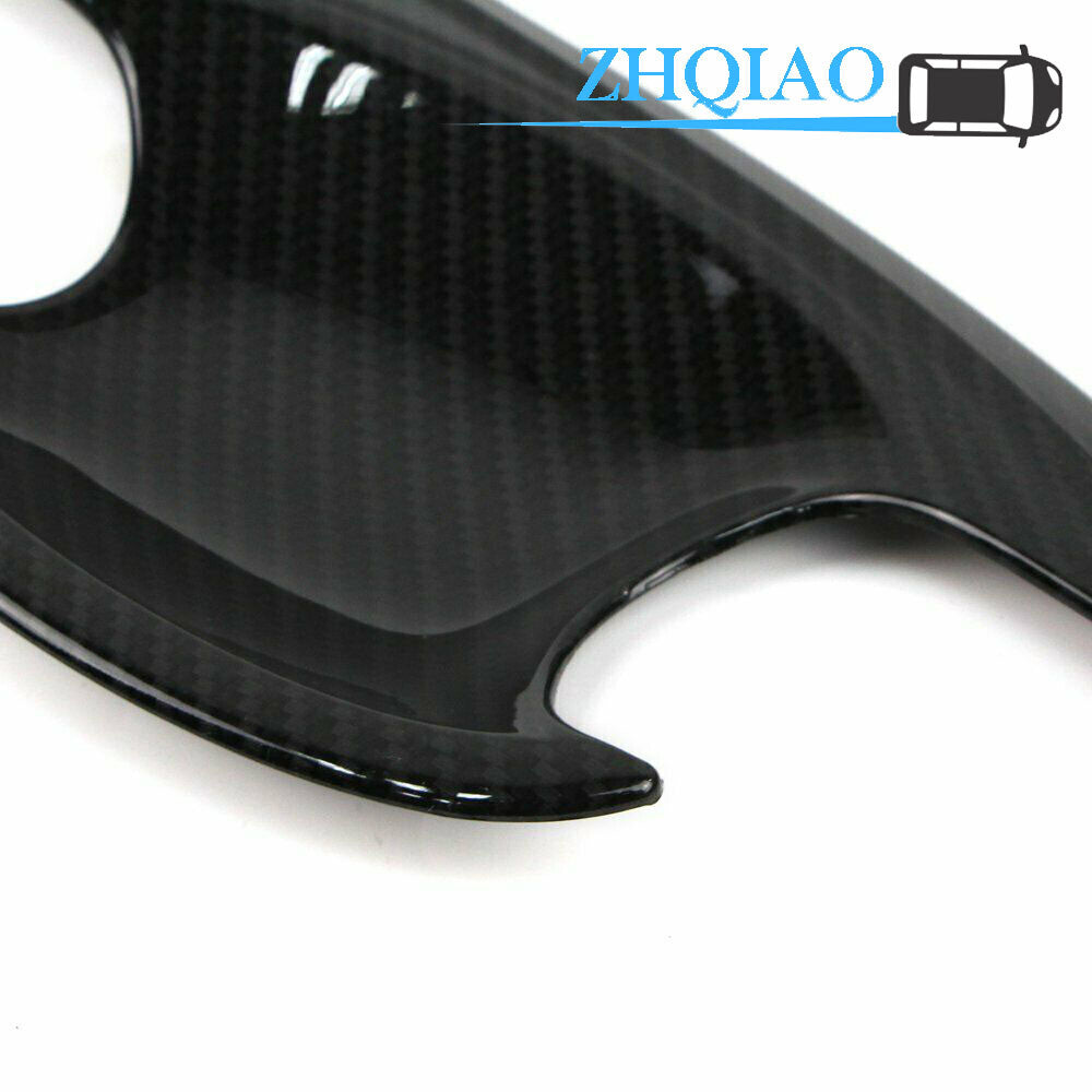 Black Carbon Fiber Style Door Handle Bowl Cover Trim Fits for Honda for Civic 2016-2018