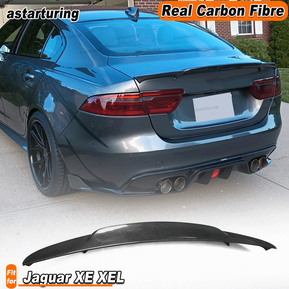 Fit for Jaguar XE XEL X760 2016-18 REAL Carbon Fiber Rear Trunk Spoiler Wing Lip
