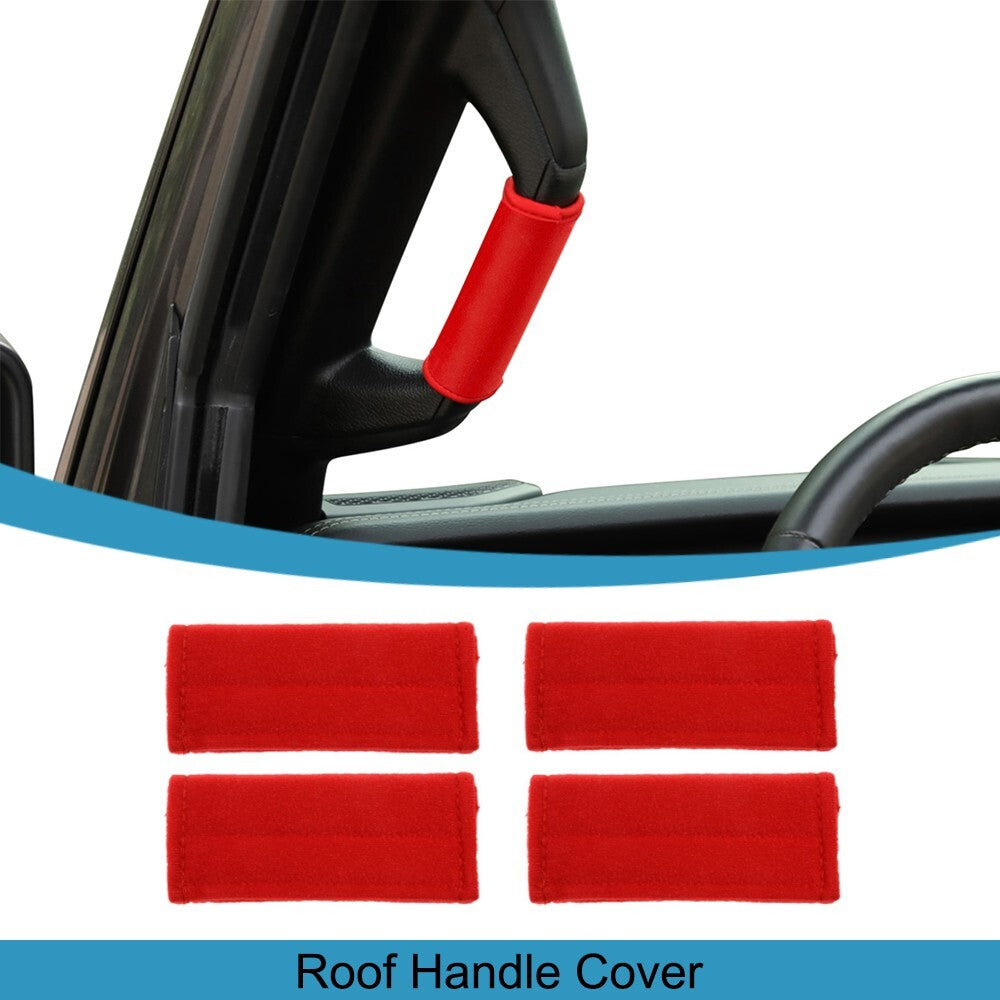 4PCS Top Roll Bar Grab Handle Protection Cover for Jeep for Wrangler JL JLU 2018+