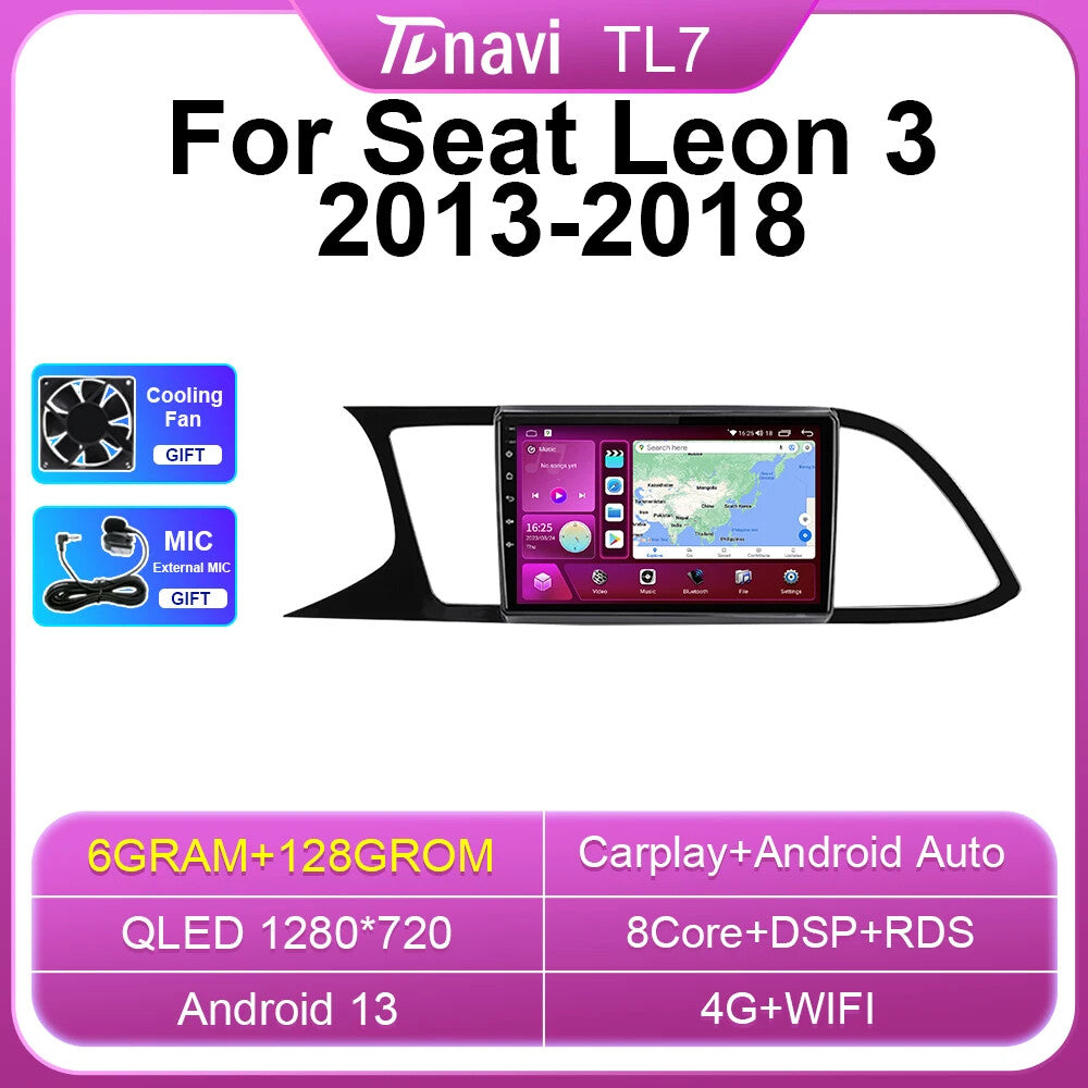 Car Radio for Seat Leon 3 MK3 2013-2018 Android Carplay Video Player GPS Screen