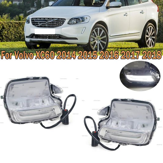 2PC LED Front bumper DRL Daytime Running Light Fog Lamp for Volvo XC60 2014-2018