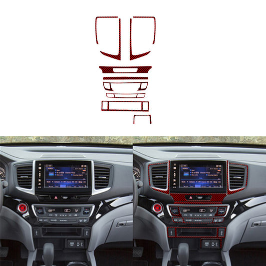 10X Red Carbon Fiber Center Console Cover Trim for Honda Ridgeline 2017-20 TypeB