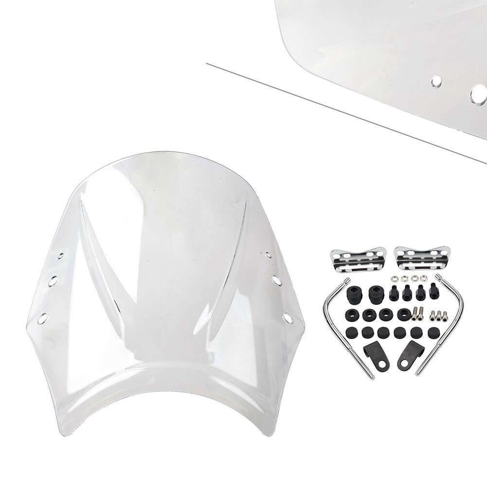 Motorcycle Windshield Wind Screen Deflector Wind Shield Clear Universal