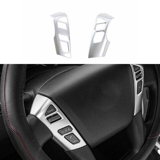 2X Steering Wheel Button Frame Trim for Nissan Armada Patrol 17-20 Matte Silver