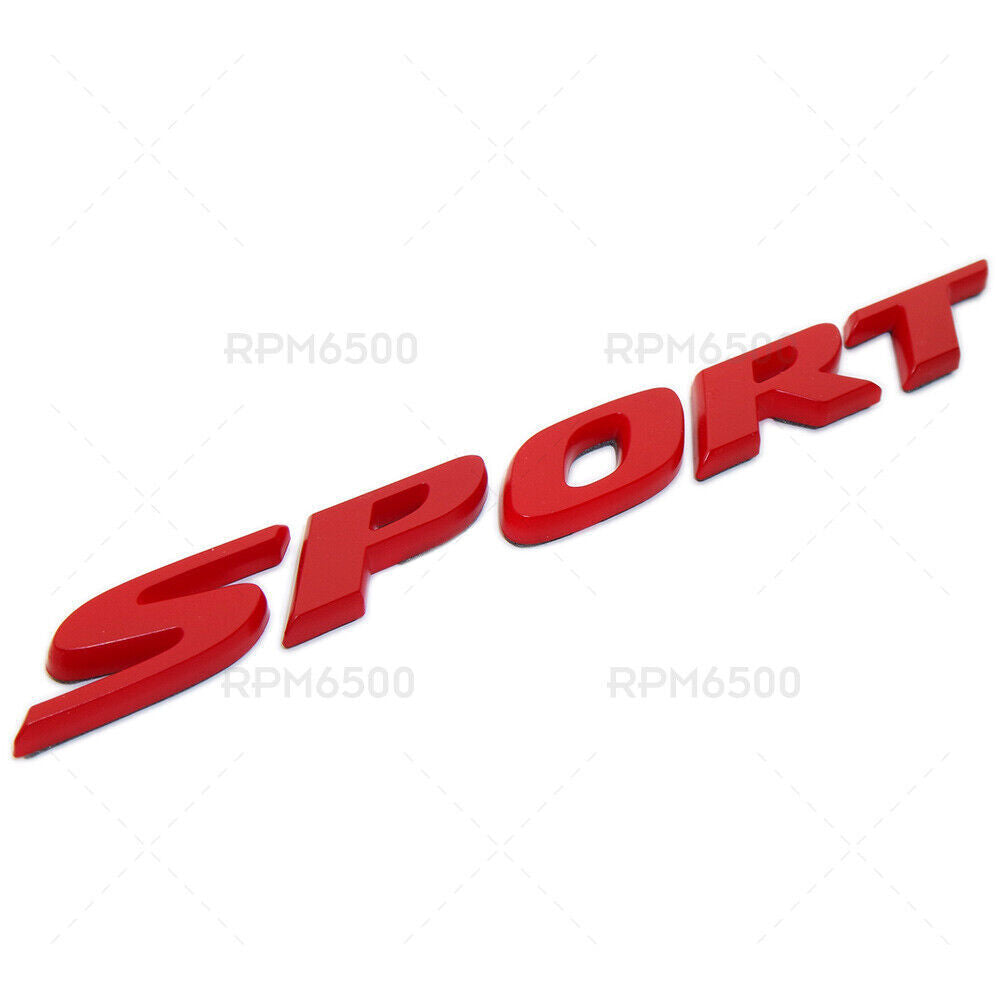 Red lettering, badges, and nameplates for the rear trunk lid of the for Honda for Civic Sport.