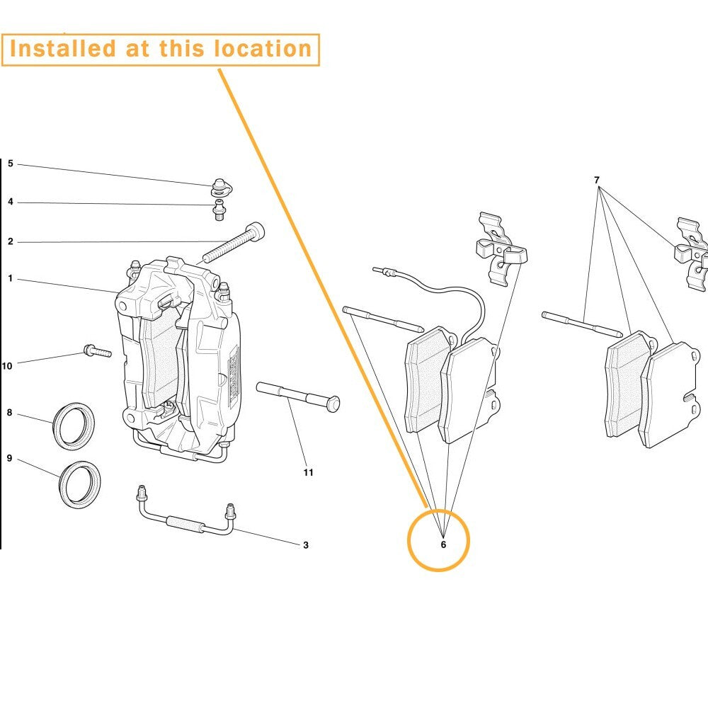 Equipment Manufacturer 70001085 - Front Brake Pads for Maserati Quattroporte GT and for Ferrari 430