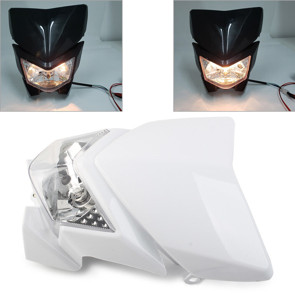 White Motorcycle Front Headlight Head Lamp Mx Enduro Dirt Trail Bike 250cc