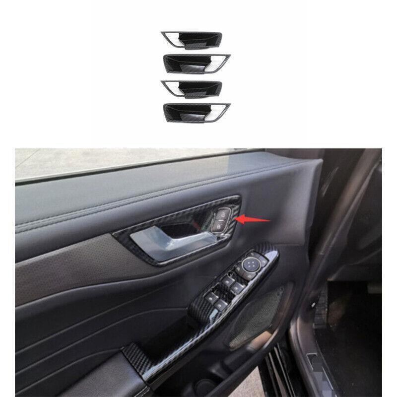 Inner Door Bowl Carbon Fiber Look 4PCS Cover Trim Fit for Ford Escape 2020-2022