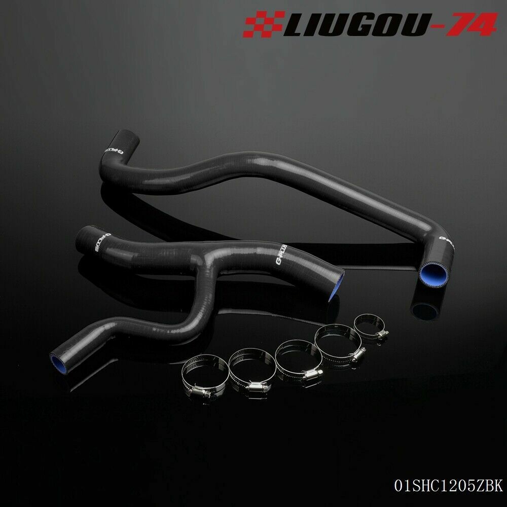 Fits 1996-04 for Ford for Mustang GT V8 Black Silicone Radiator Coolant Hose Kit (2 Pieces)